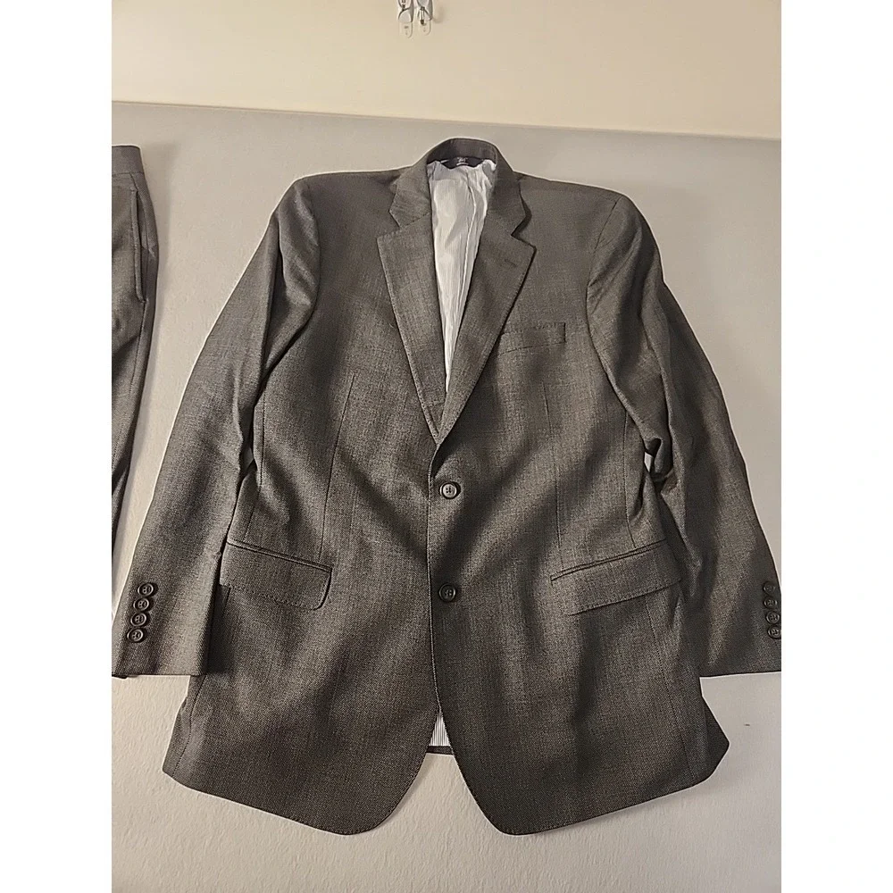 BROOKS BROTHERS Explorer Collection Fitzgerald Fit Wool Gray Mens Suit 42R 36x33